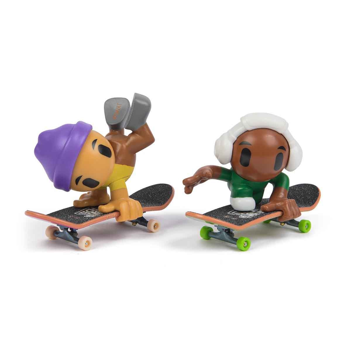 Pack 2 Skate De Dedo Bonecos Sk8 Crew (Fone Branco)Tech Deck