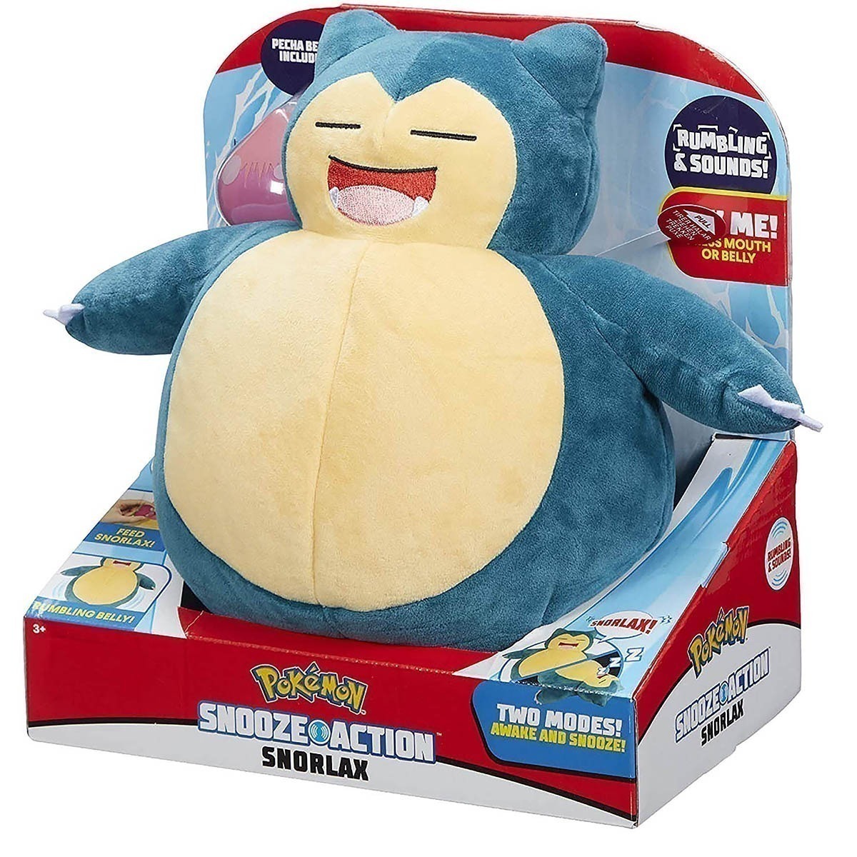 Pokemon - Pelúcia De Luxo Snorlax De 25Cm Com Som