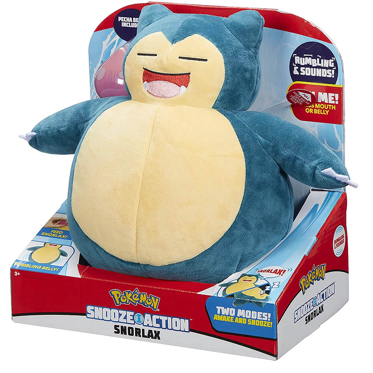 Pokemon - Pelúcia De Luxo Snorlax De 25Cm Com Som