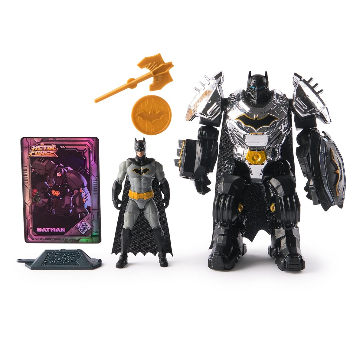 Boneco Batman 10cm com Armadura Metal Force - DC Comics