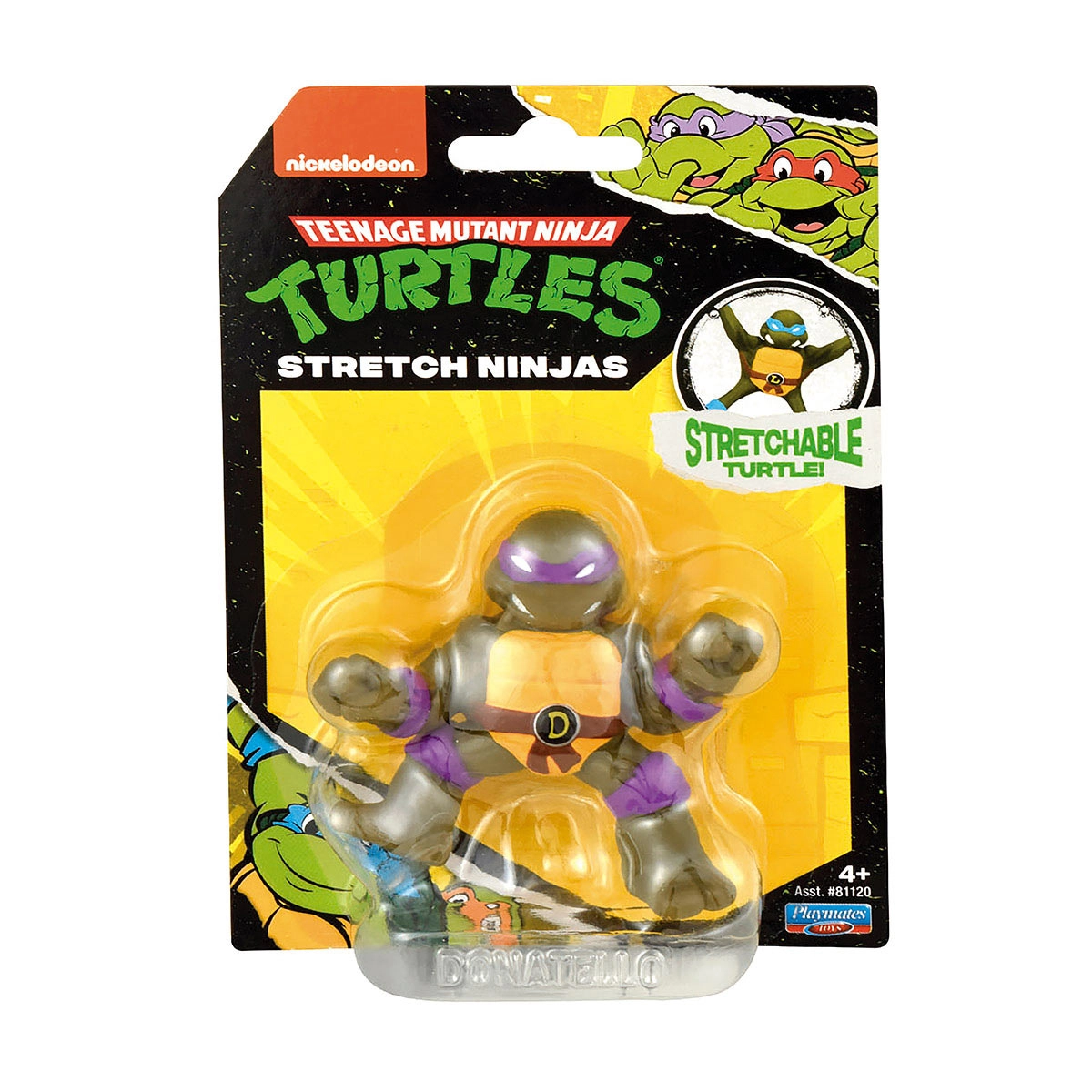 As Tartarugas Ninja - Mini Boneco Elastico Donatello De 6Cm