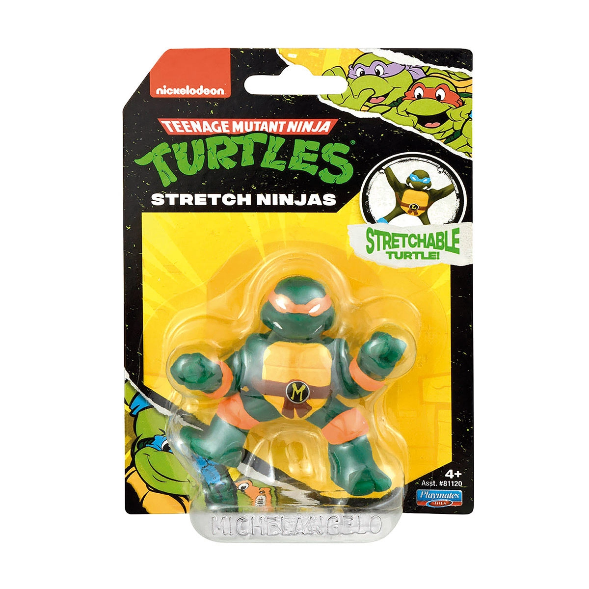 As Tartarugas Ninja - Mini Boneco Elastico Michelangelo 6Cm