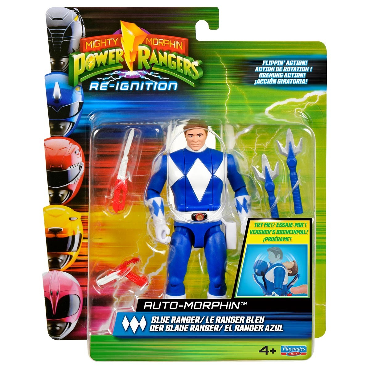 Boneco Morfável do Ranger Azul - Power Rangers Re-Ignition