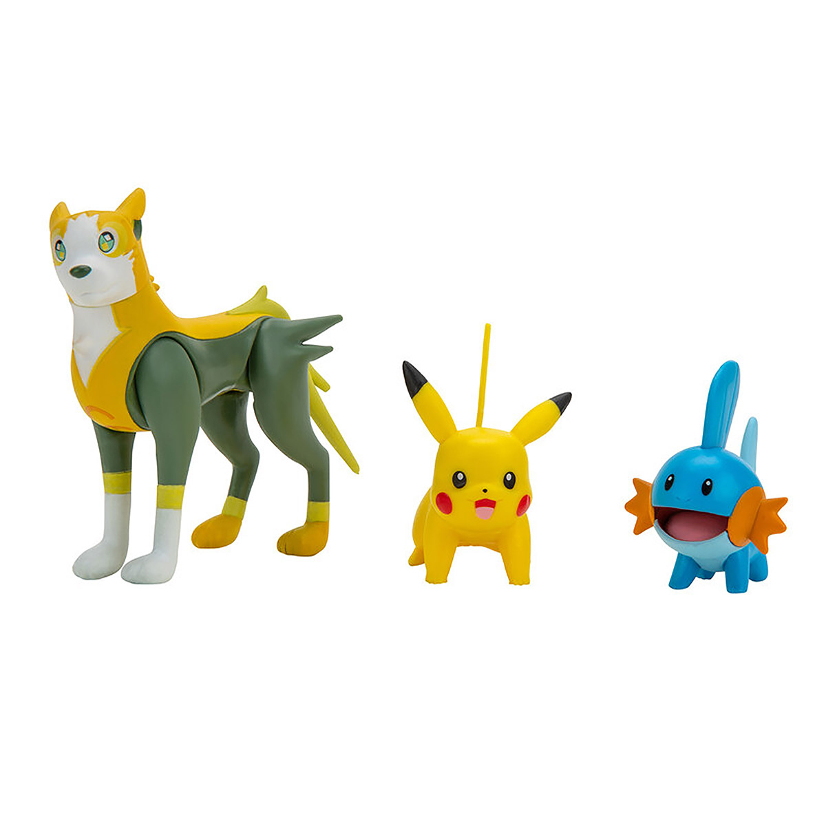 3 Figuras De Batalha Pikachu, Mudkip E Boltund - Pokémon