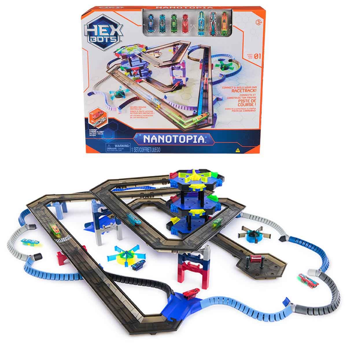 Pista Nanotopia com 4 Nano's e 3 Nano Flash's - Hex Bots