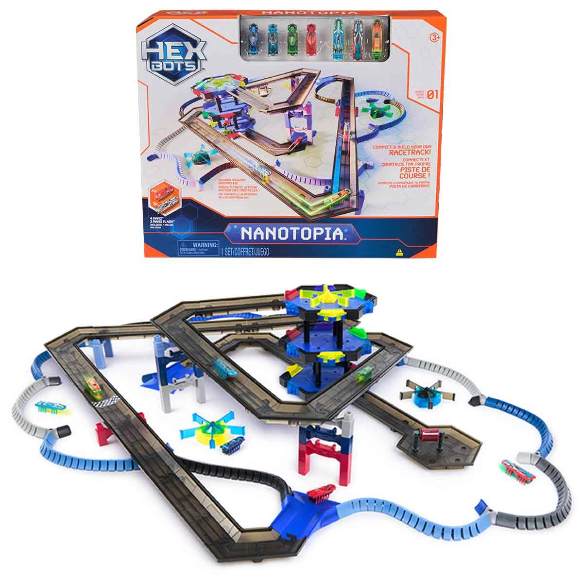Pista Nanotopia com 4 Nano's e 3 Nano Flash's - Hex Bots