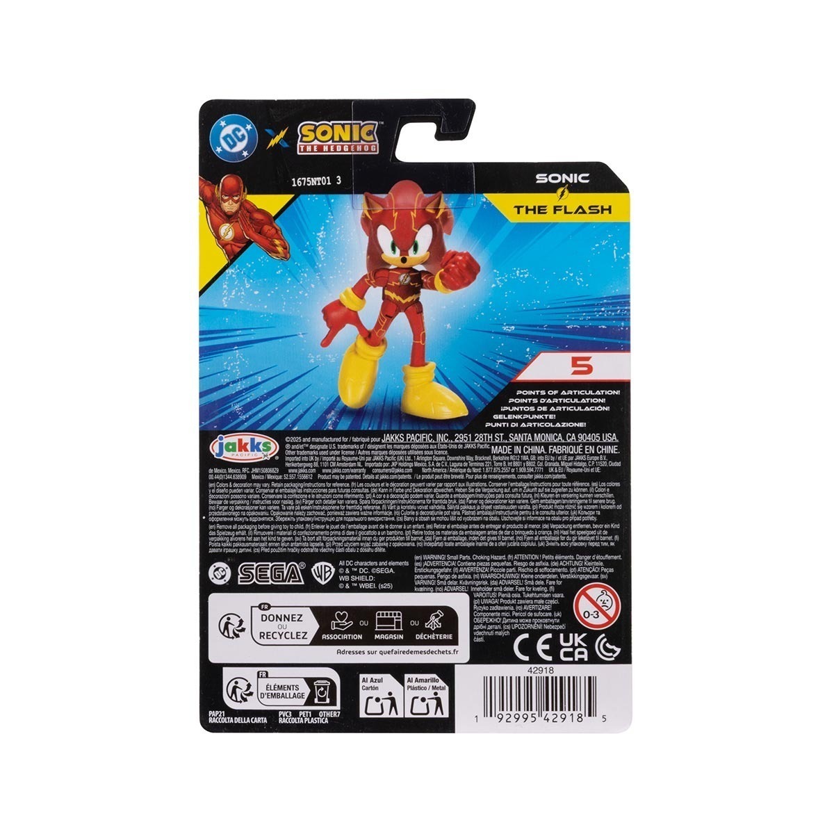 Boneco Articulado Do Sonic The Flash de 6cm - Sonic Warner