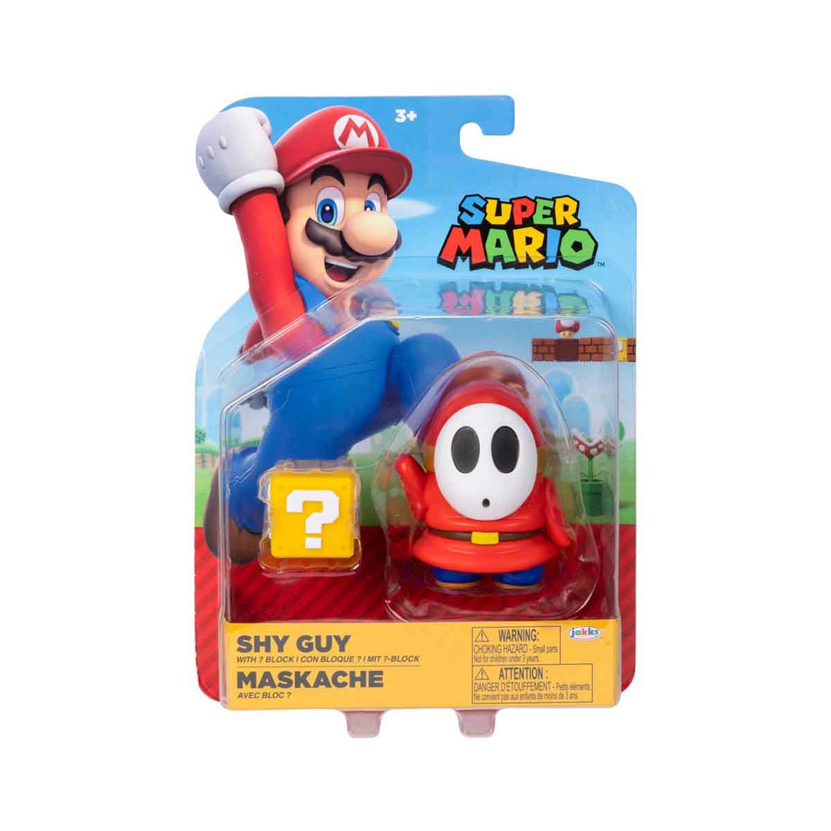 Boneco Shy Guy De 7Cm Com Bloco "?" - Super Mario