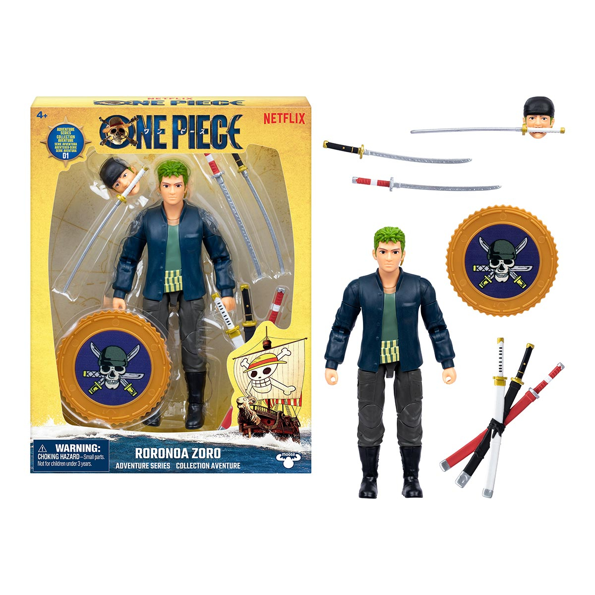 Boneco do Zoro de 15cm com Acessórios - One Piece Live Action