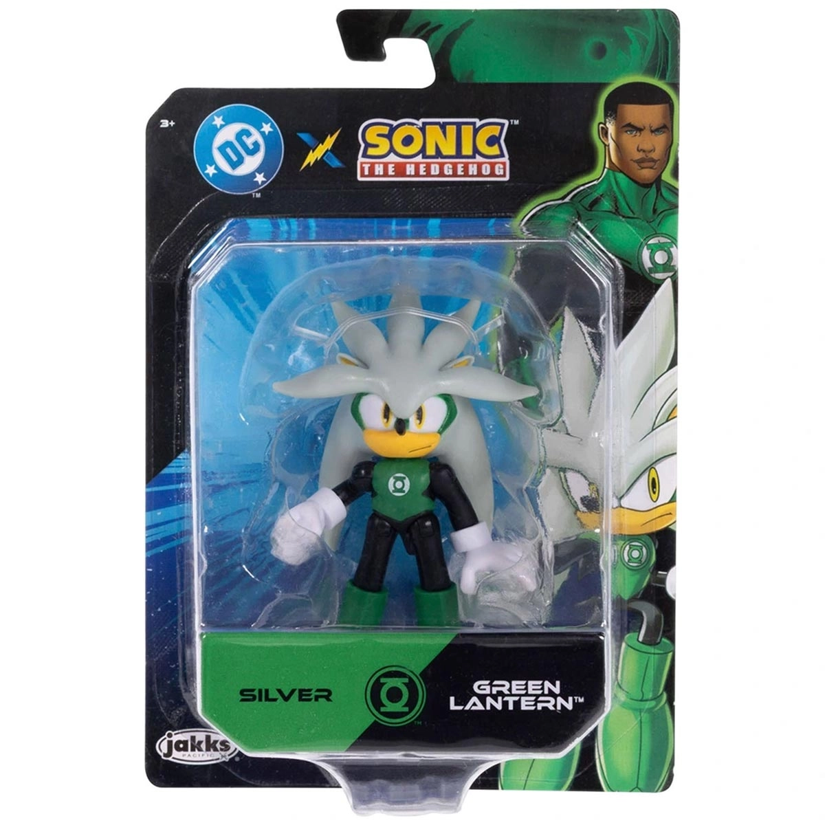 Boneco 6cm Articulado Silver Lanterna Verde - Sonic Warner