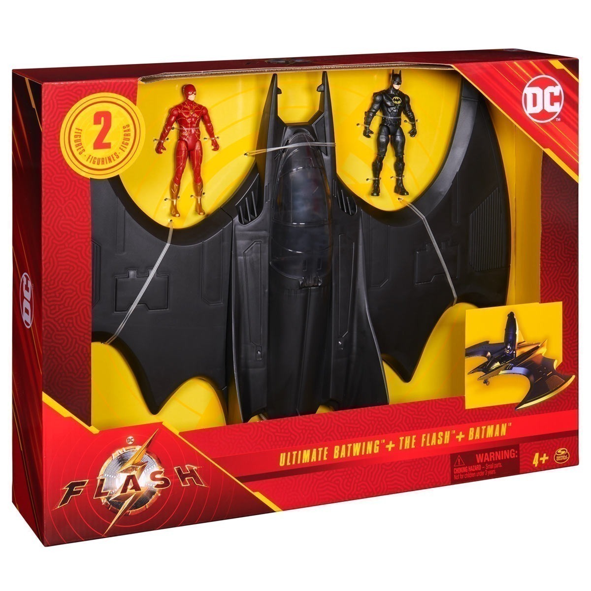 The Flash - Veículo Asa De Morcego Com 2 Bonecos De 10Cm Dc