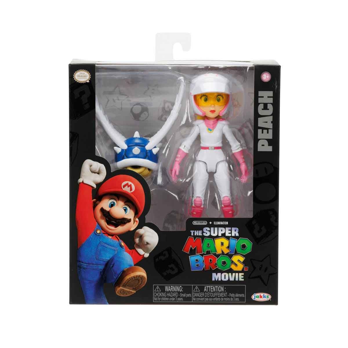 Boneca Peach De 14Cm Com Casco Azul - Super Mario Filme
