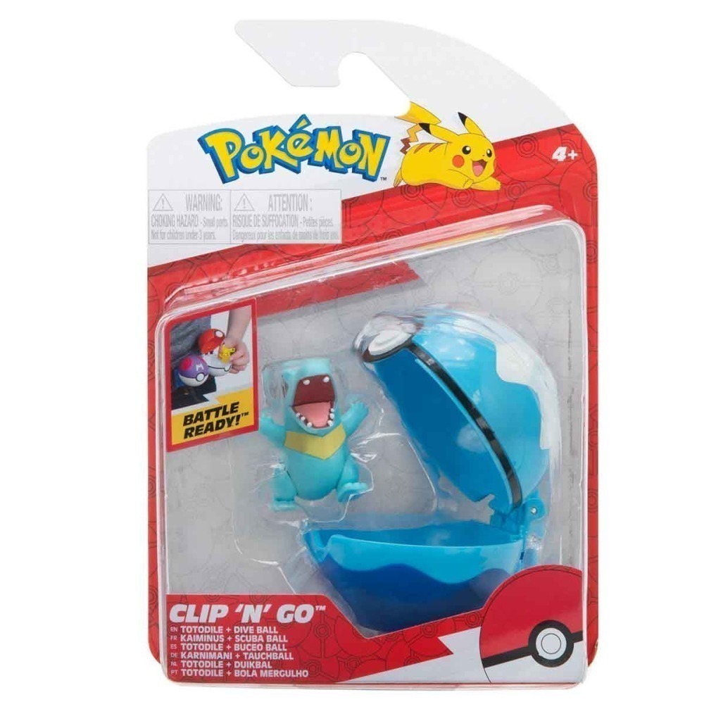 Boneco Totodile Com Dive Ball - Pokemon