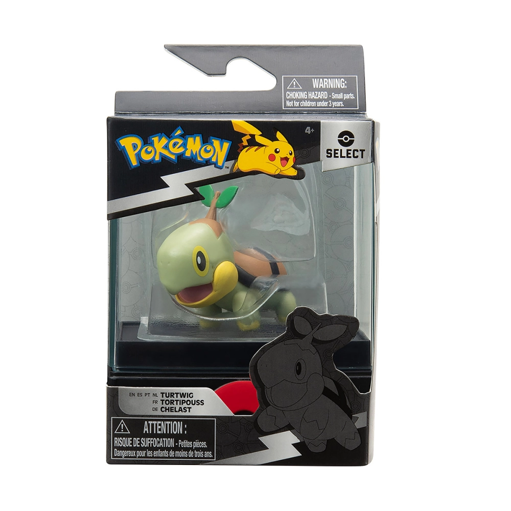 Boneco Turtwig De 4Cm Com Case - Pokemon Serie Select