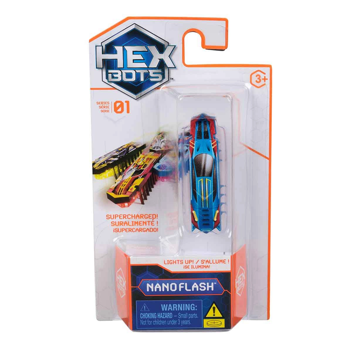 Brinquedo Robo Sensorial Nano Flash Azul E Laranja - Hexbots