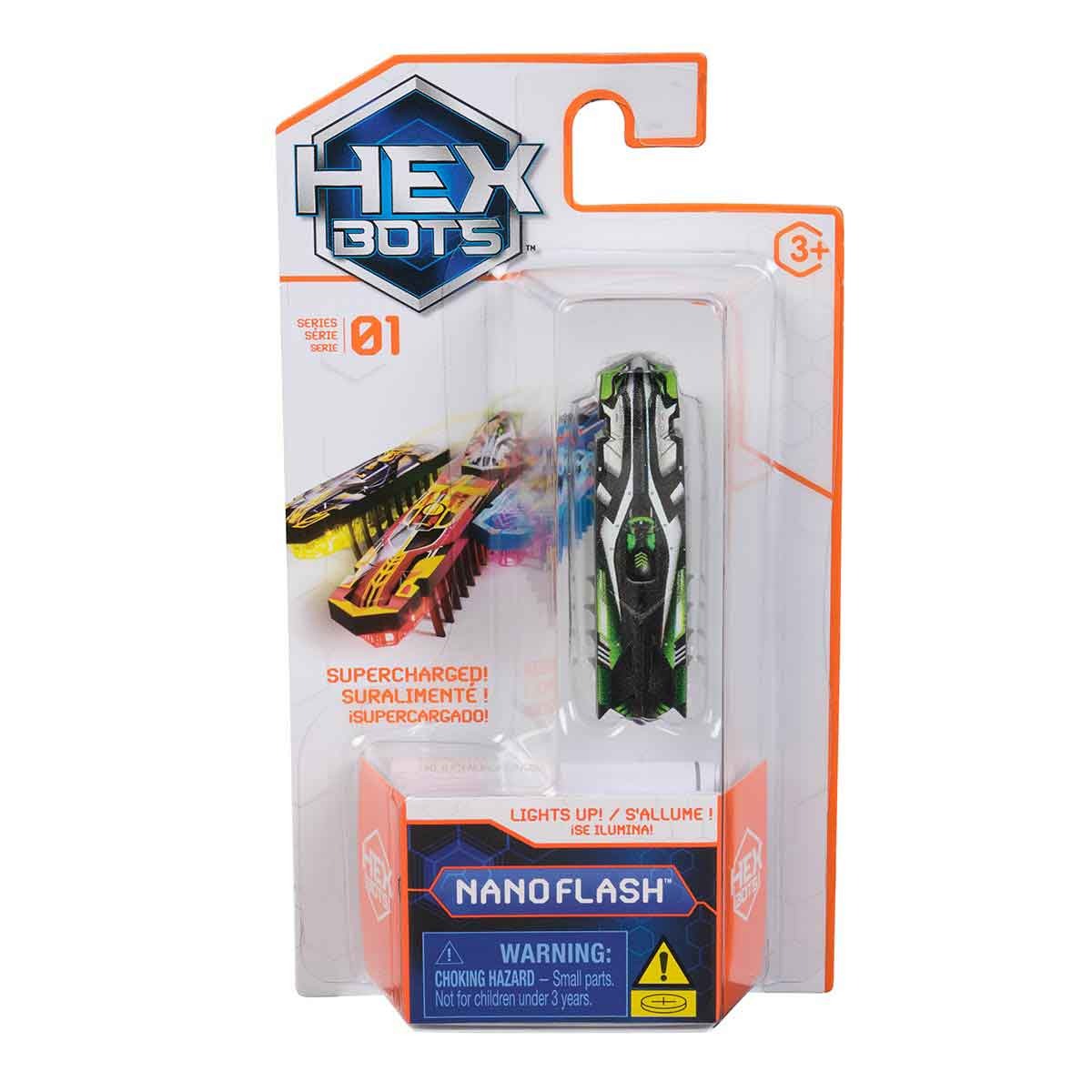 Brinquedo Robo Sensorial Nano Flash Preto E Verde - Hexbots