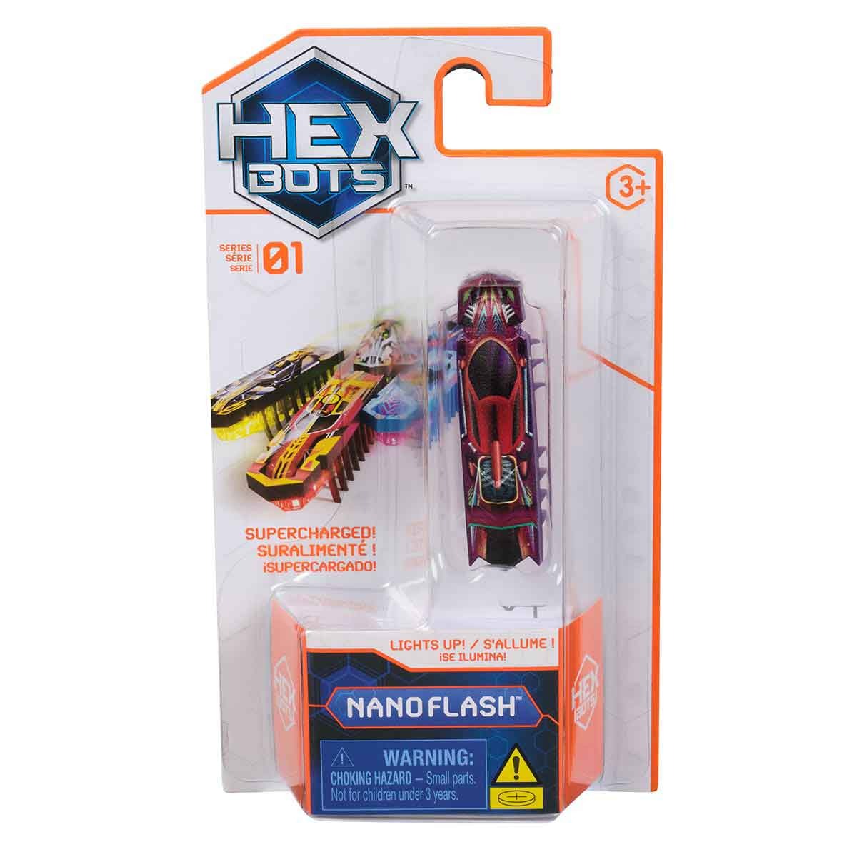 Brinquedo Robo Sensorial Nano Flash Roxo E Laranja - Hexbots