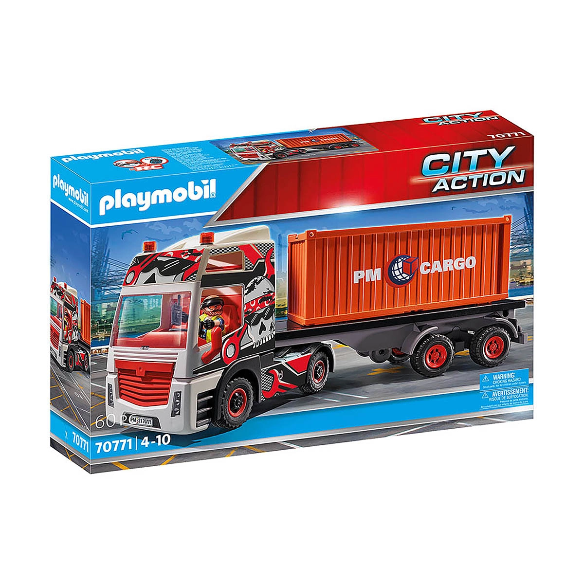 Playmobil - Caminhão De Carga Com Conteiner - City Action - 70771 Playmobil - Caminhão De Carga Com Conteiner - City Action - 70771