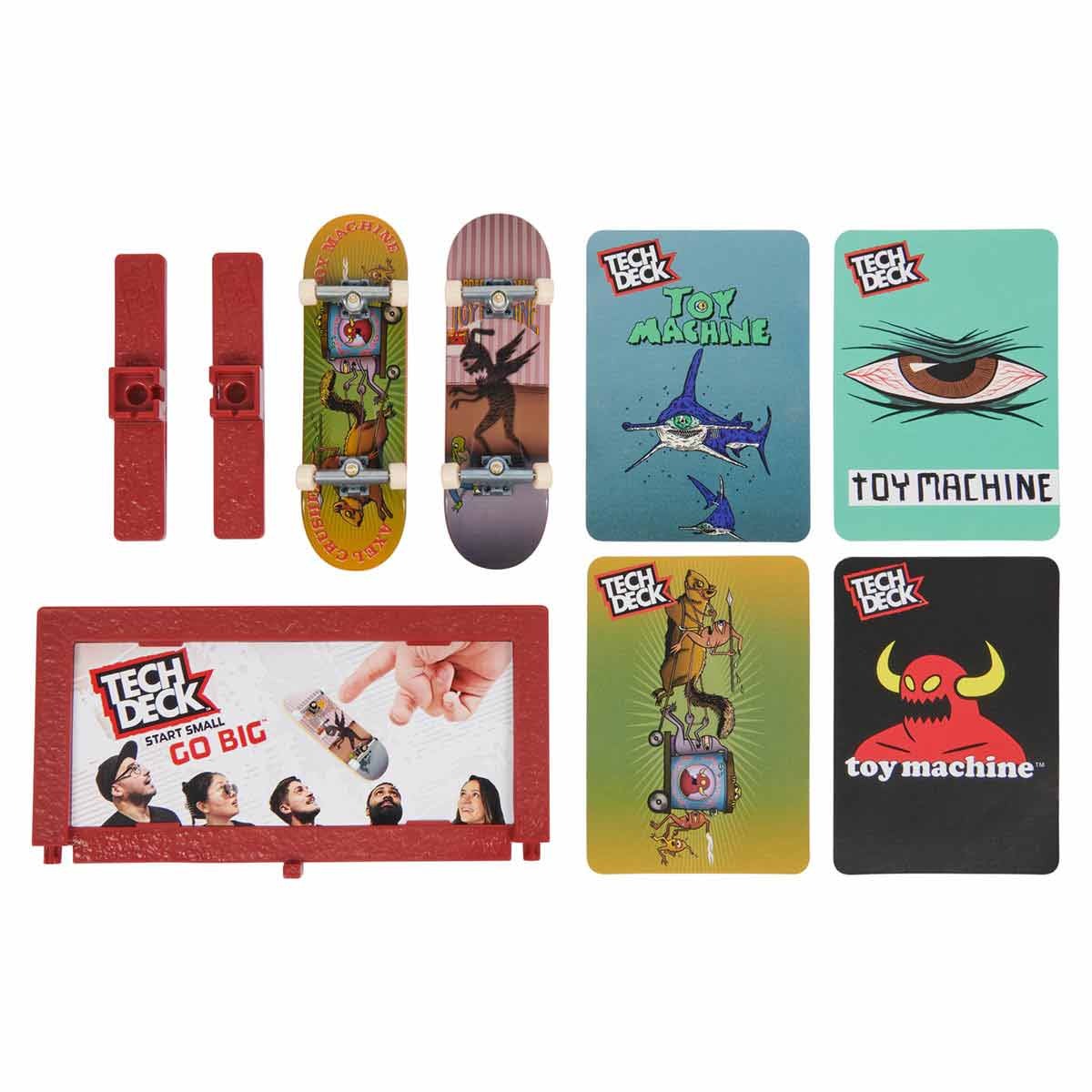 Kit 2 Skate De Dedo Com Obstáculo Toy Machine - Tech Deck