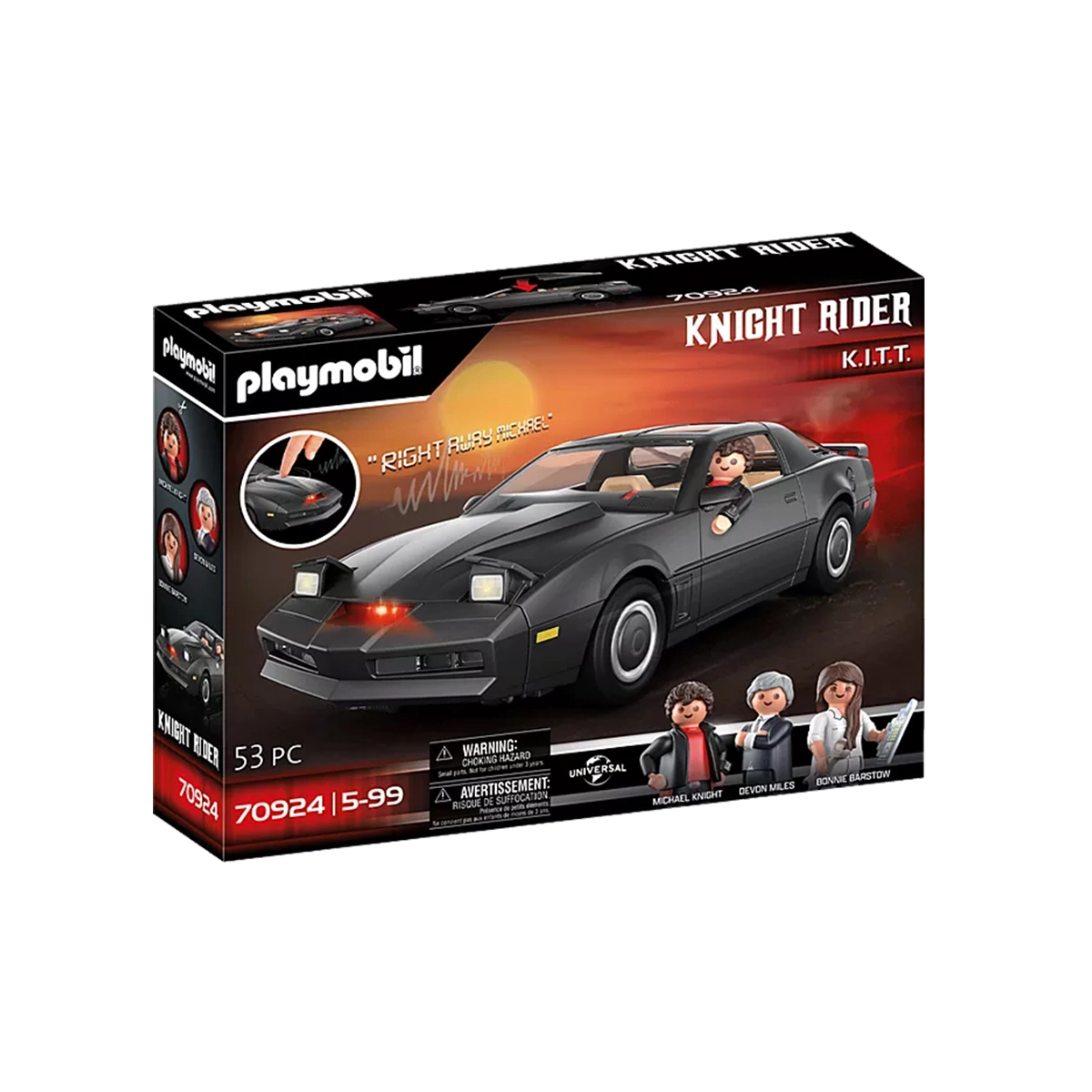 Playmobil - Super Máquina Cavaleiro Rider K.I.T.T - Knight Rider - 70924 Playmobil - Super Máquina Cavaleiro Rider K.I.T.T - Knight Rider - 70924