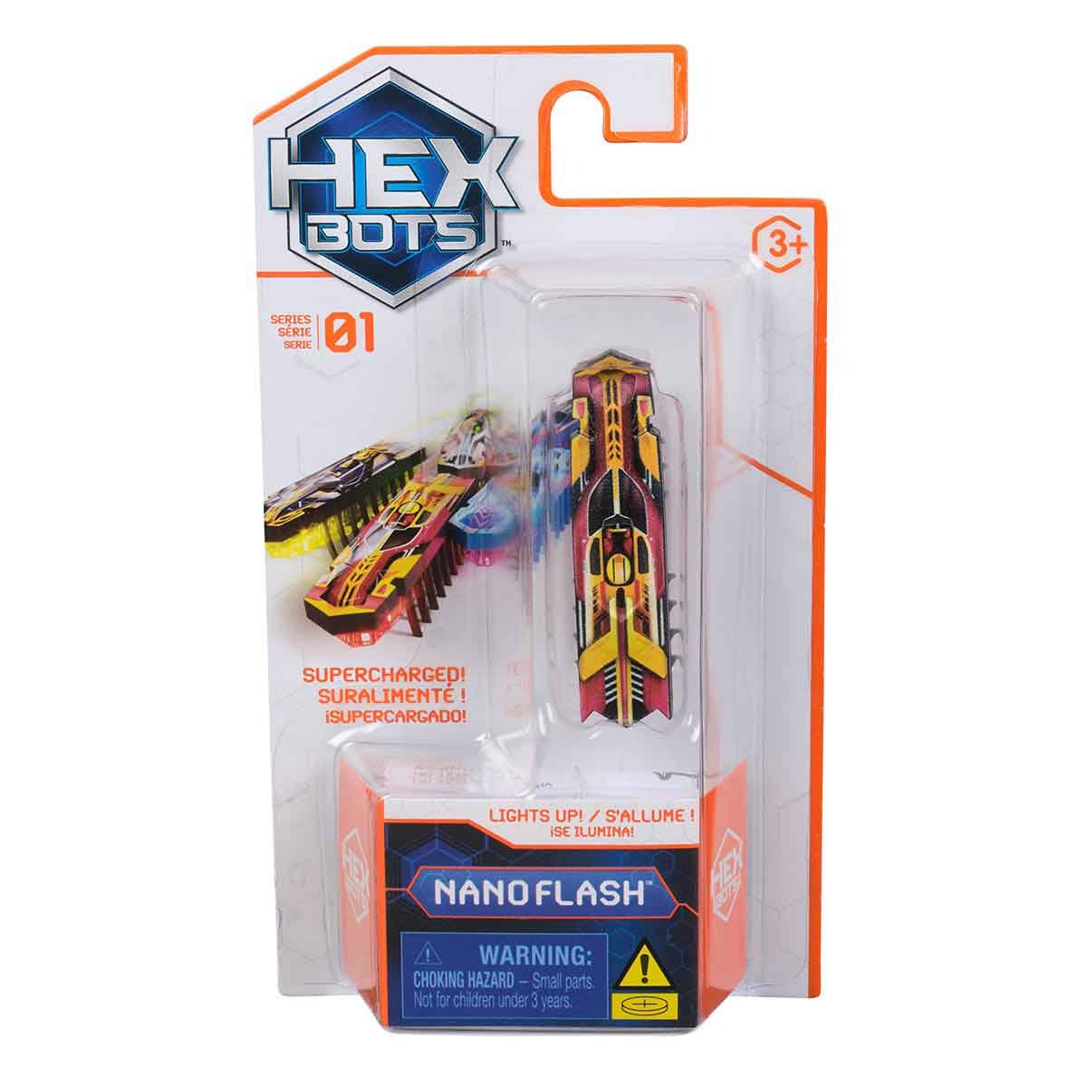 Brinquedo Robo Sensorial Nano Flash Preto Vermelho - Hexbots