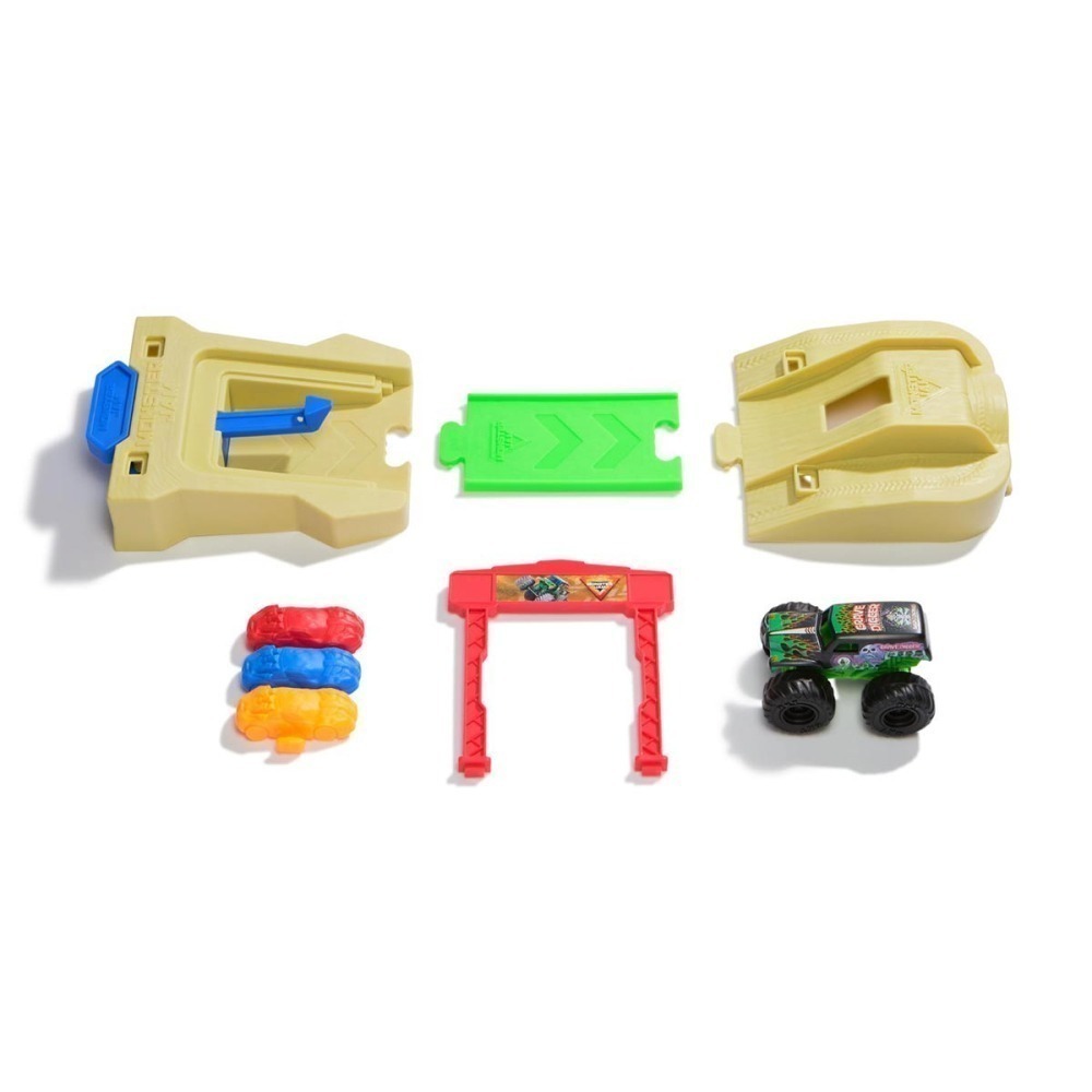 Carrinho Grave Digger E Rampa Com Lancador - Monster Jam