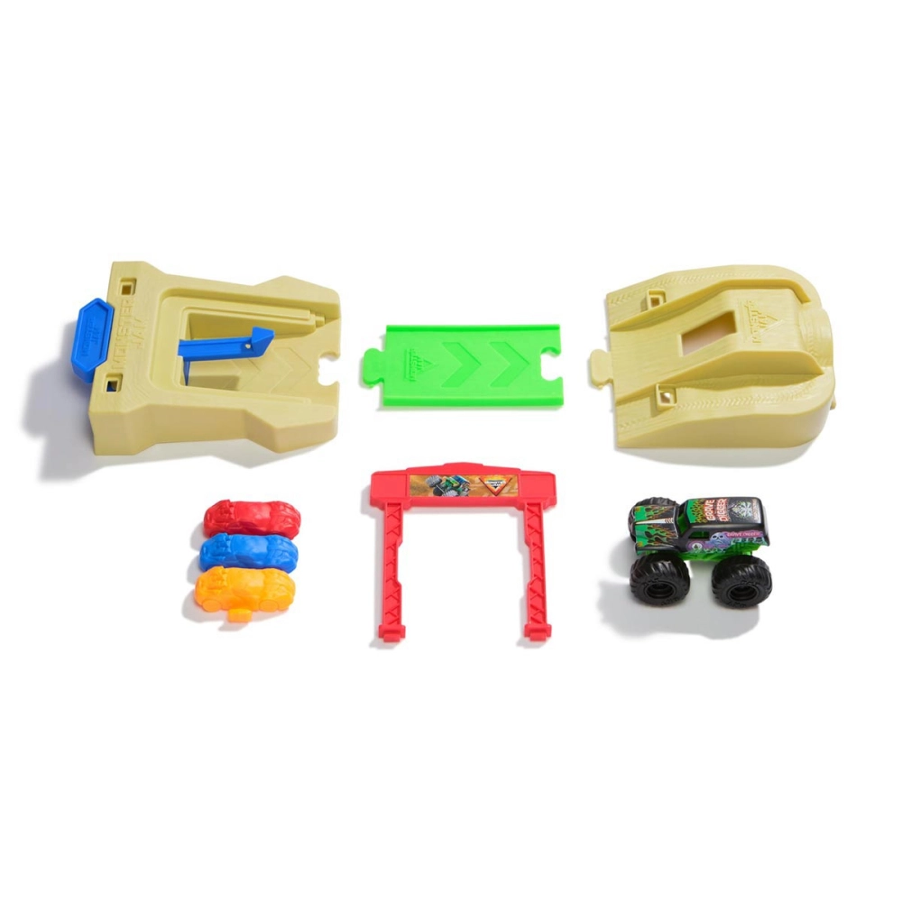 Carrinho Grave Digger E Rampa Com Lancador - Monster Jam