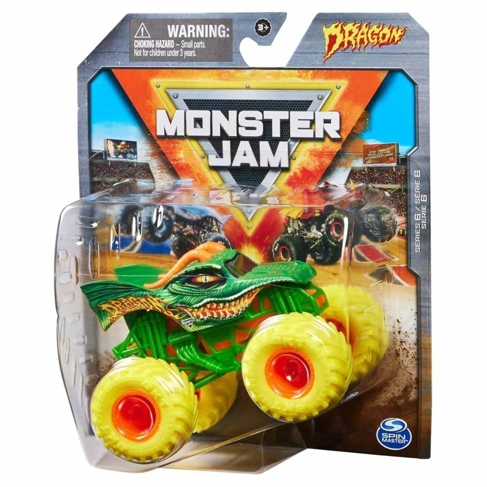 Carrinho Monster Jam 1:64 - Dragon Pneu Amarelo