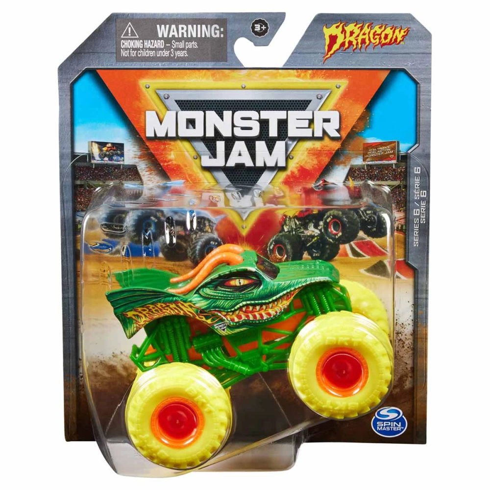 Carrinho Monster Jam 1:64 - Dragon Pneu Amarelo
