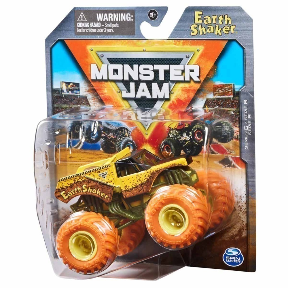 Carrinho Monster Jam 1:64 - Earth Shaker Pneu Laranja