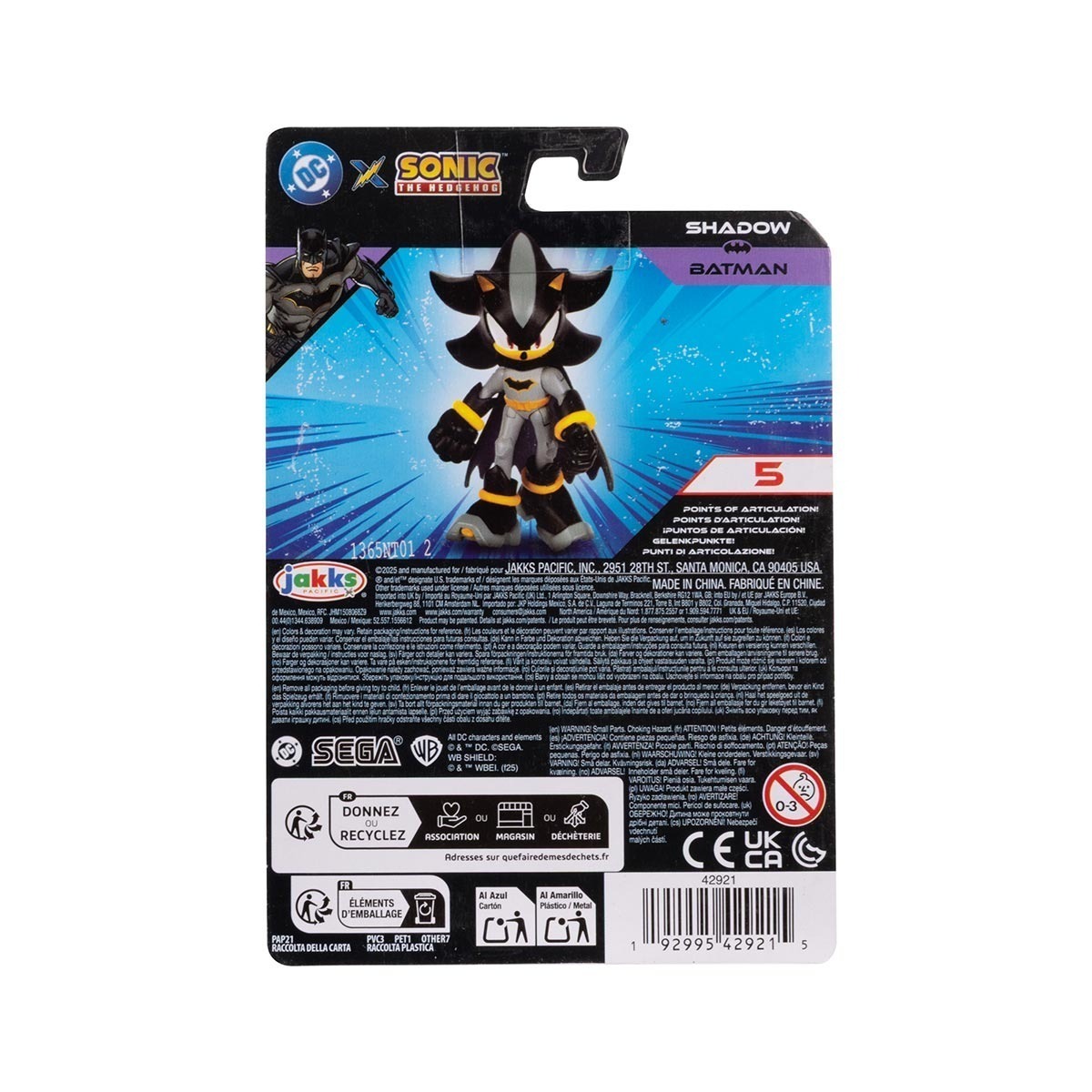 Boneco Articulado Do Shadow Batman de 6cm - Sonic Warner