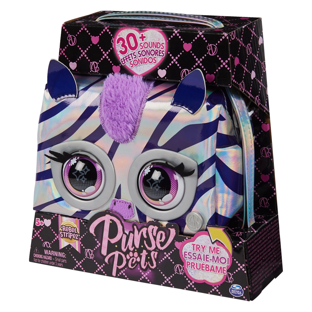 Purse Pets - Metalica Magia Zebra Solido