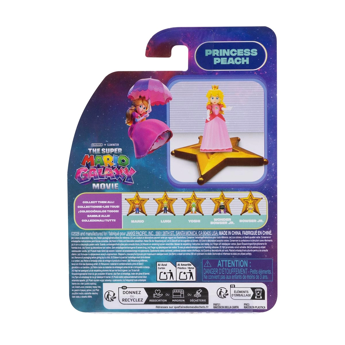 Mini Boneca Peach de 3cm - Super Mario Galaxy, O Filme