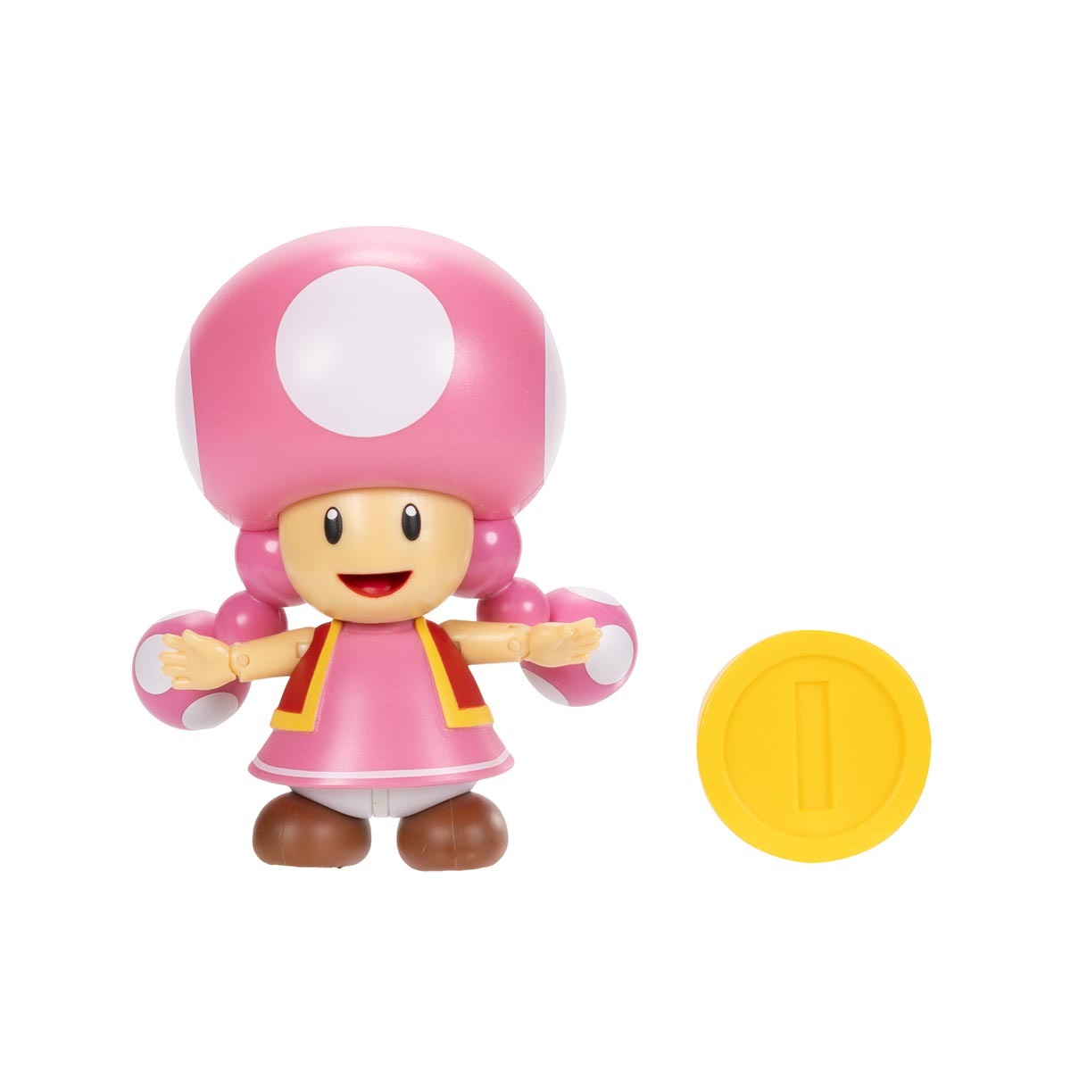 Boneco Toadette de 8cm com Moeda - Super Mario