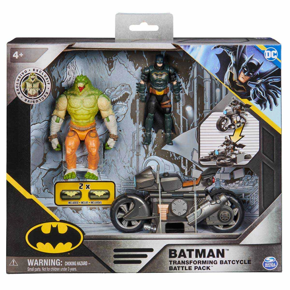 Batman - Pack Batciclo Transformador Com 2 Bonecos De 10Cm