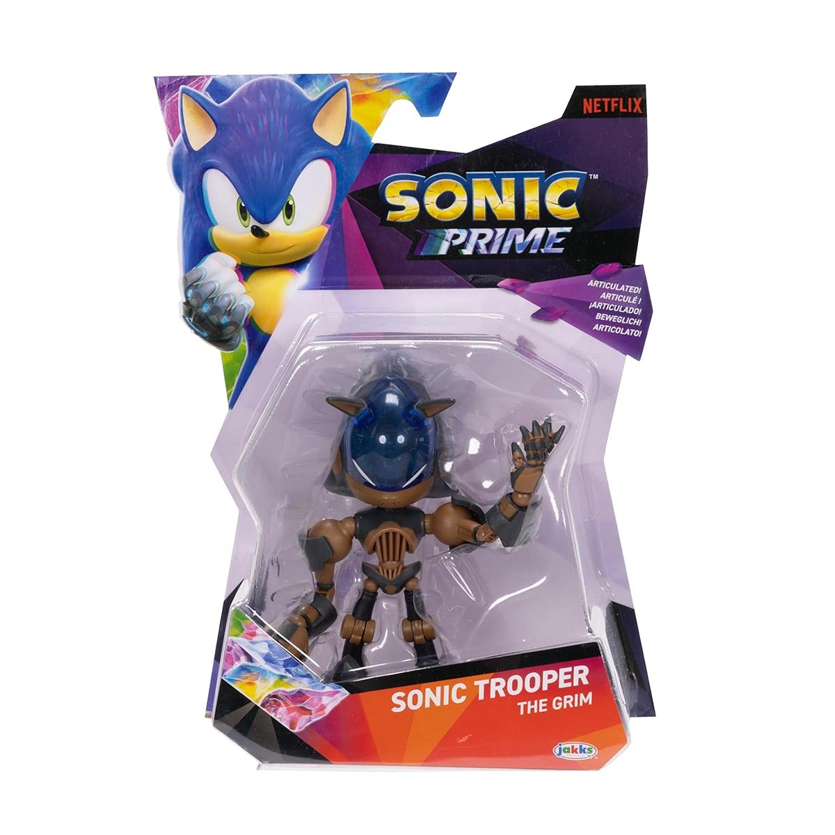 Boneco Articulado Sonic Trooper De 13Cm - Sonic Prime