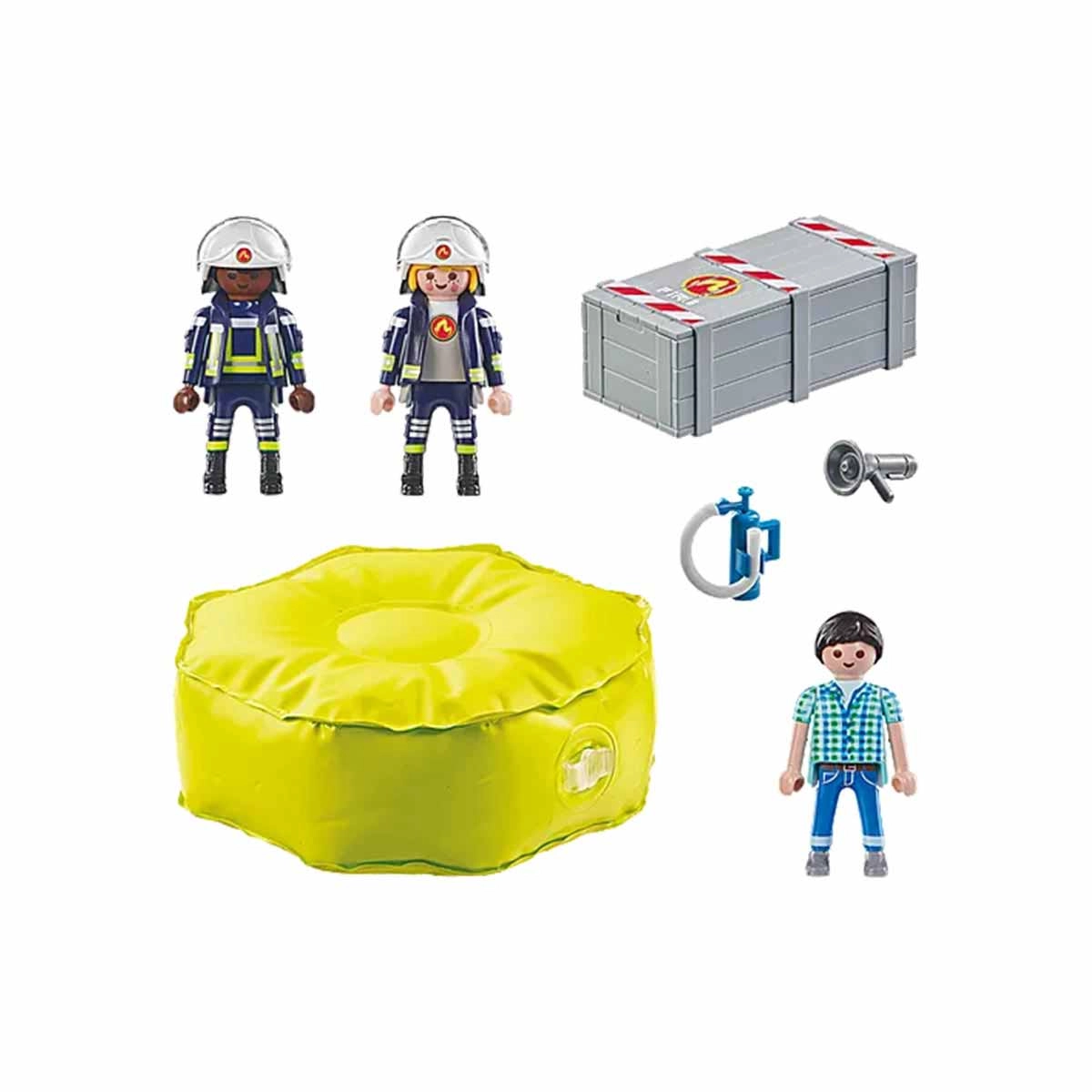 Bombeiro Com Colchão De Ar - Playmobil Action Heroes 71465 Bombeiro Com Colchão De Ar - Playmobil Action Heroes 71465