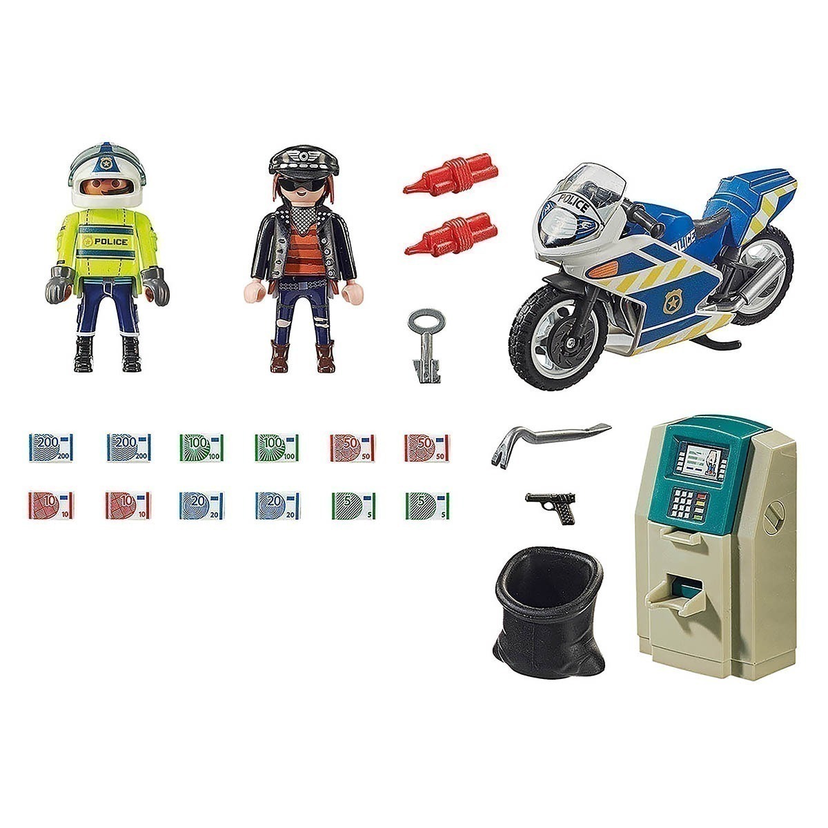 Playmobil - Caixa Eletrônico Com Policial E Fugitivo - City Action - 70572