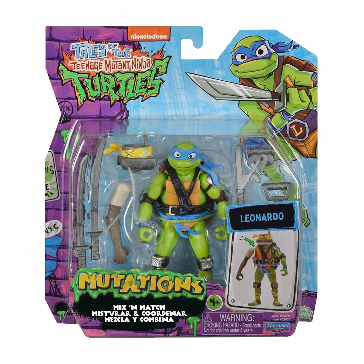 Boneco Leonardo de 10cm Mix 'N Match - As Tartarugas Ninja