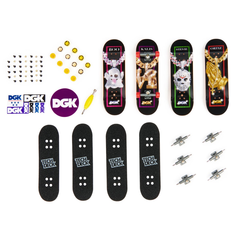 Kit 4 Skate De Dedo Coleção Dgk - Tech Deck
