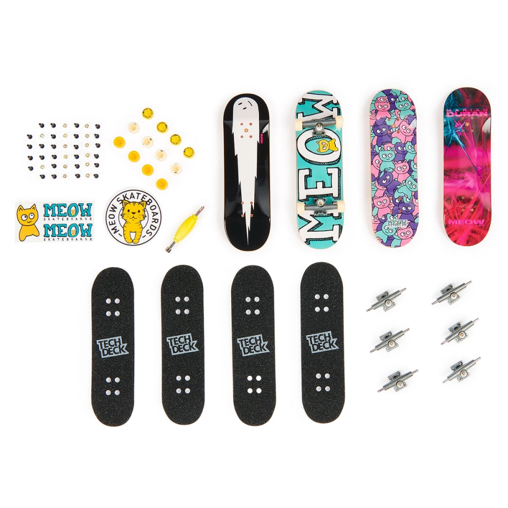 Kit 4 Skate De Dedo Coleção Meow Ii - Tech Deck