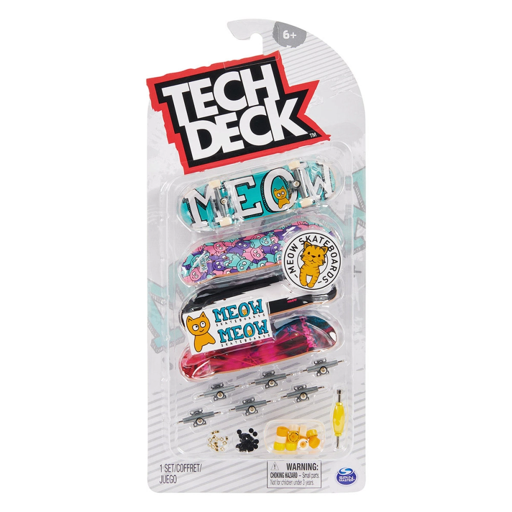 Kit 4 Skate De Dedo Coleção Meow Ii - Tech Deck