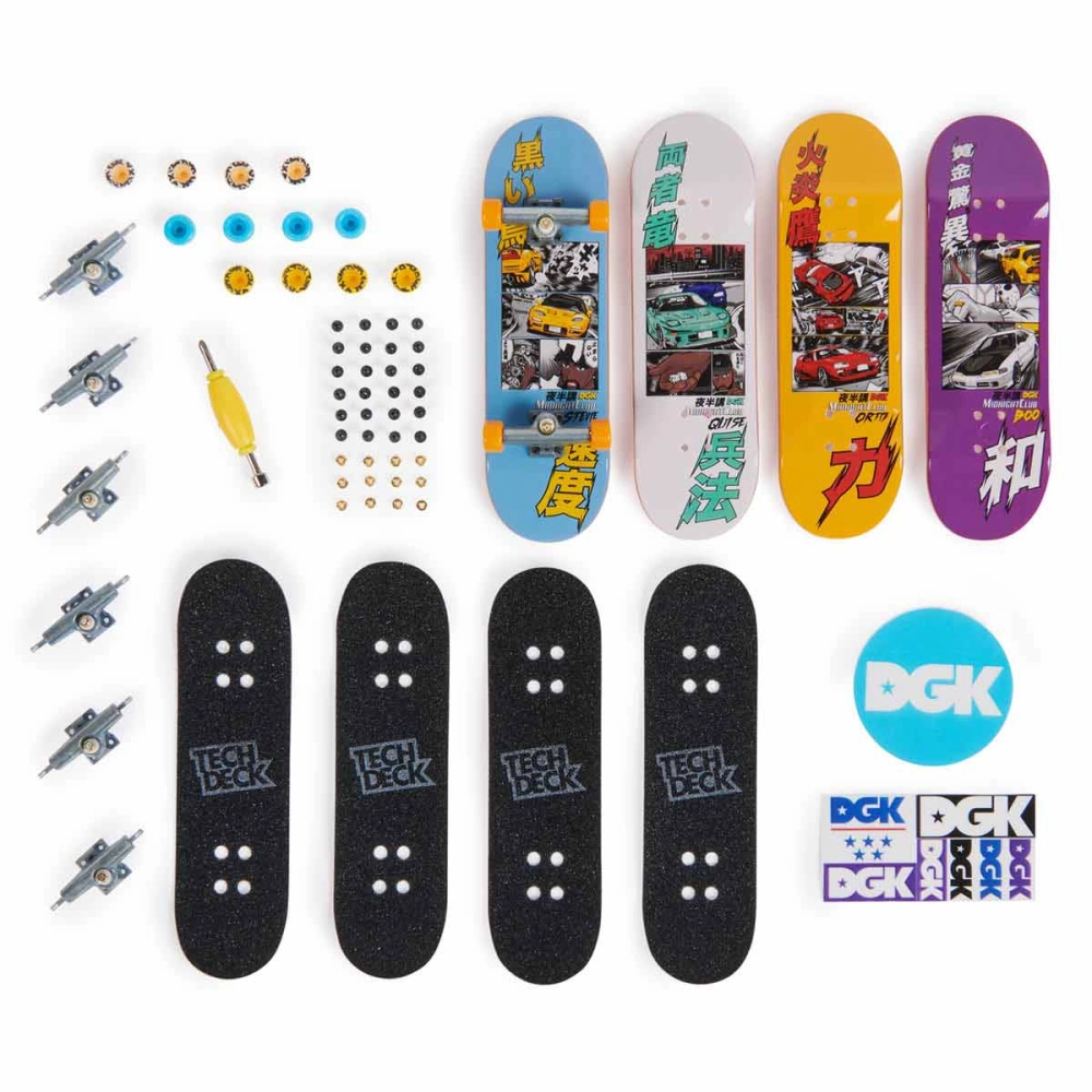 Kit 4 Skate De Dedo Coleção Mionight Dgk a 2024 - Tech Deck