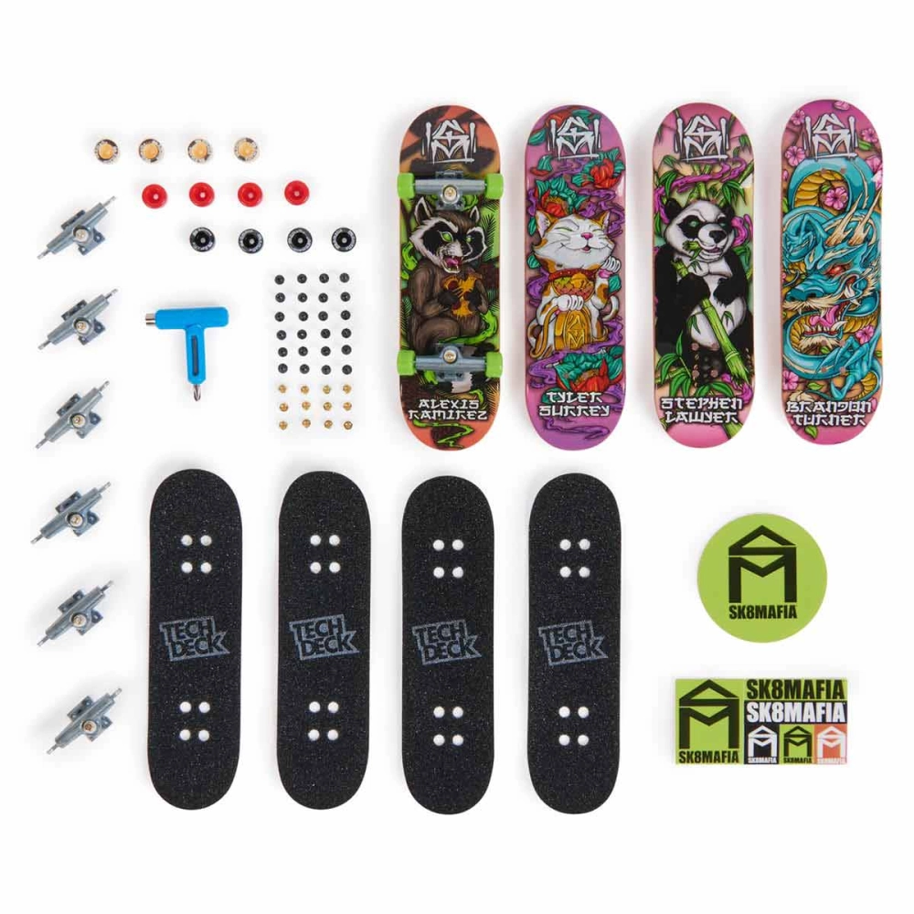 Kit 4 Skate De Dedo Coleção Sk8 Mafia 2024 - Tech Deck