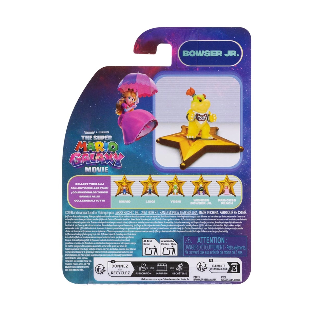 Mini Boneco Bowser Jr de 3cm - Super Mario Galaxy, O Filme