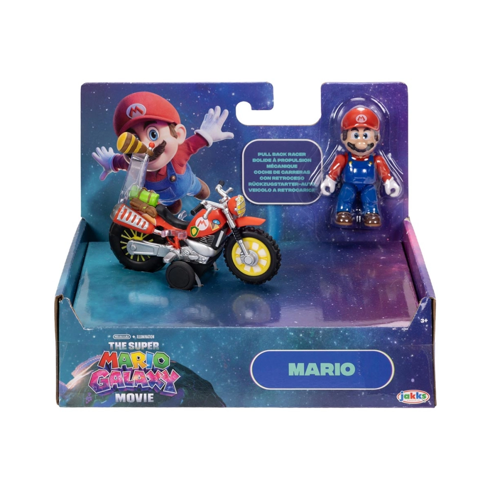 Moto Com Boneco Do Mario de 6cm - Super Mario Filme