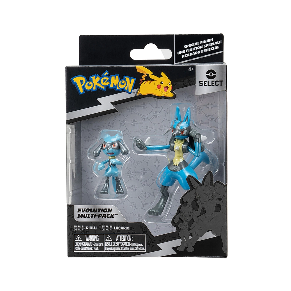 Pokemon - Multipack De Evolução - Figuras Riolu E Lucario