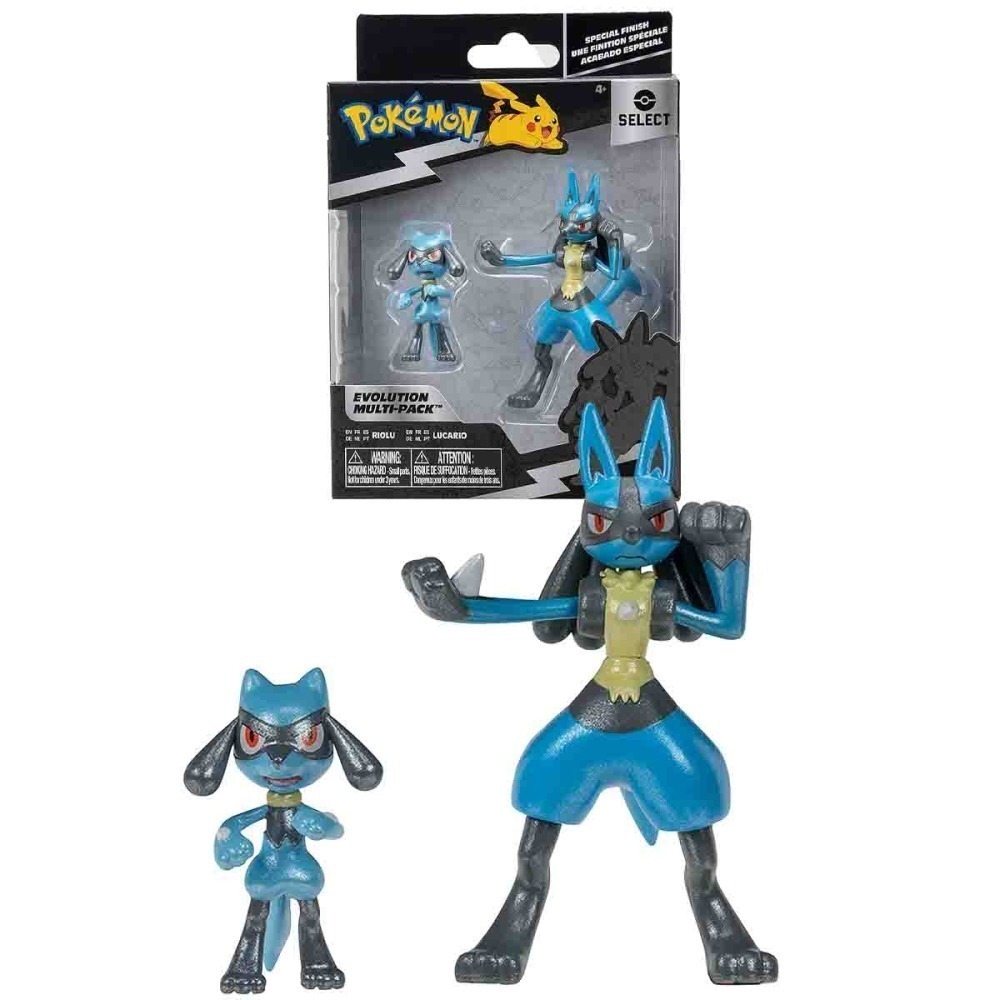 Pokemon - Multipack De Evolução - Figuras Riolu E Lucario
