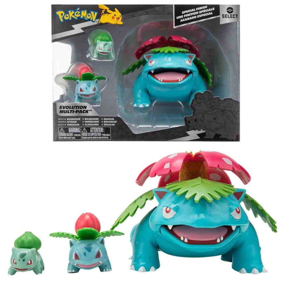 Pokemon - Pack De Evolução - Bulbasauro, Ivysaur E Venusaur
