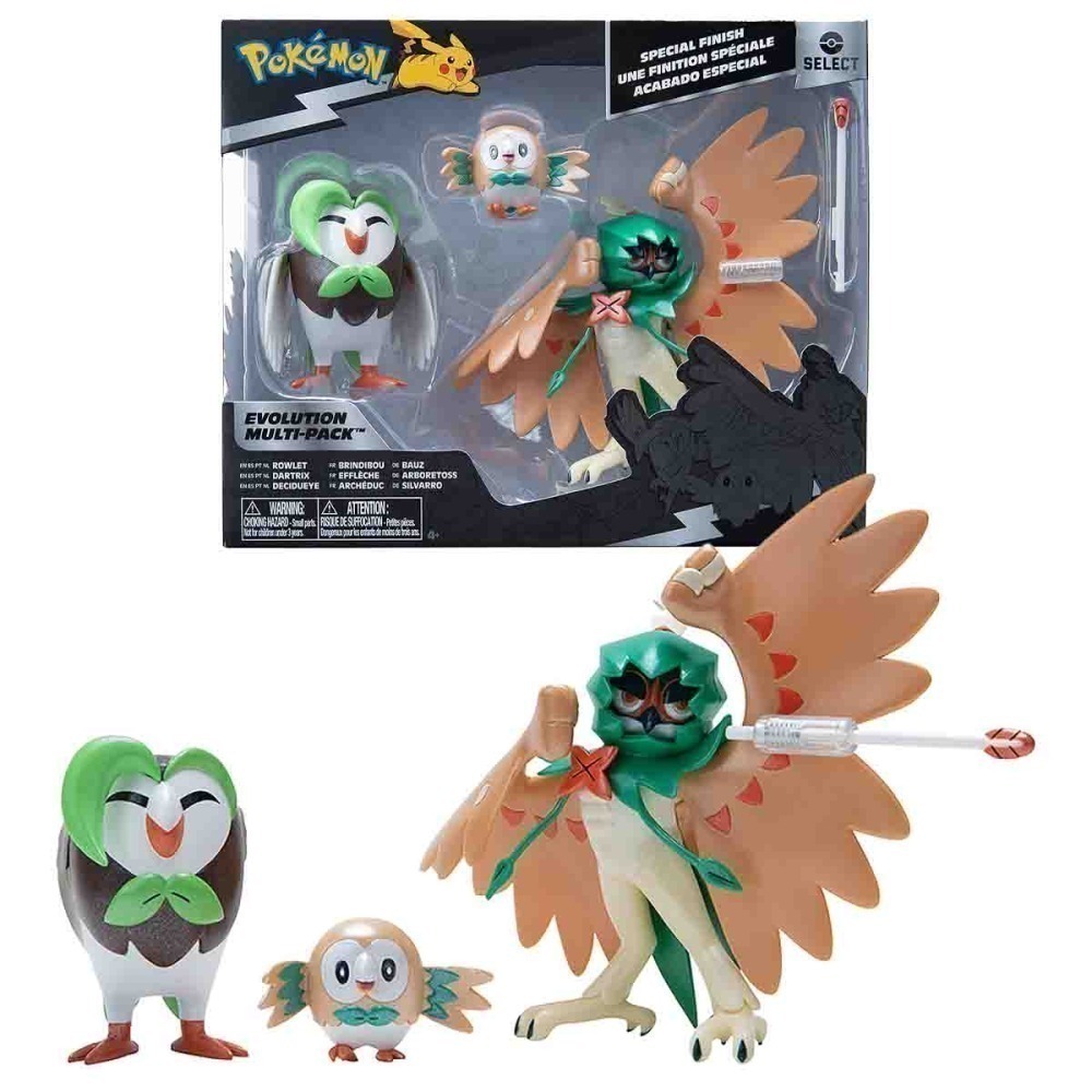 Pokemon - Pack De Evolução - Rowlet, Dartrix E Decidueye